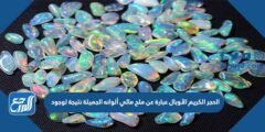 الحجر الكريم الأوبال عبارة عن ملح مائي ألوانه الجميلة نتيجة لوجود