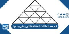كم عدد المثلثات المختلفة التي يمكن رسمها