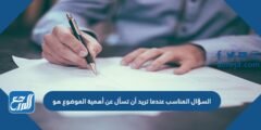 السؤال المناسب عندما تريد أن تسأل عن أهمية الموضوع هو
