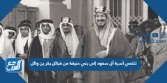 تنتمي أسرة آل سعود إلى بني حنيفة من قبائل بكر بن وائل