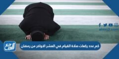 كم عدد ركعات صلاة القيام في العشر الاواخر من رمضان