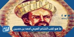 ما هو لقب الشاعر العربي احمد بن حسين