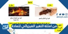 من امثلة التغير الفيزيائي للمادة