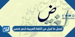 اجمل ما قيل عن اللغة العربية شعر قصير 2026