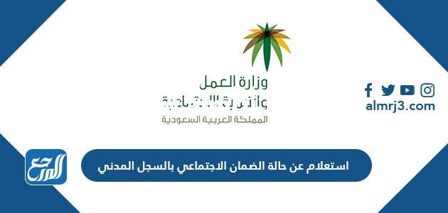 استعلام عن حالة الضمان الاجتماعي بالسجل المدني في السعودية