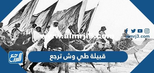 قبيلة طي وش ترجع - موقع المرجع